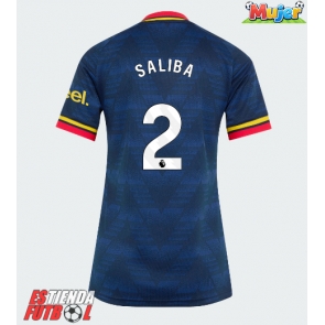 Arsenal William Saliba #2 Segunda Equipación Mujer 2026-27 Manga Corta